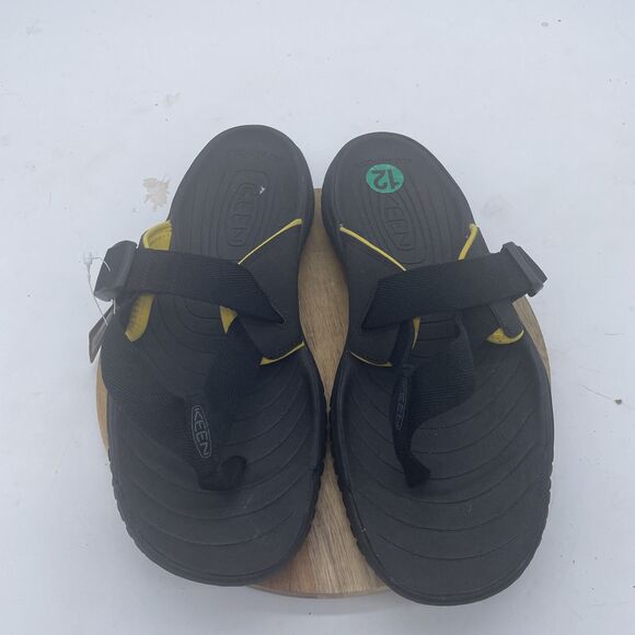 Keen Solr Toe Post Sandals Mens 12 Black Anatomic Footbed Adjustable Strap - Picture 3 of 10